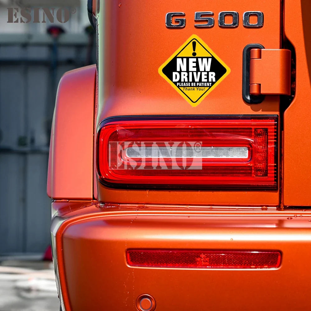 Car Styling Warning Please Be Patient New Driver Decorative Adhesive PVC Waterproof Sticker Whole Body Glass Vinyl Decal (Online Order Only)