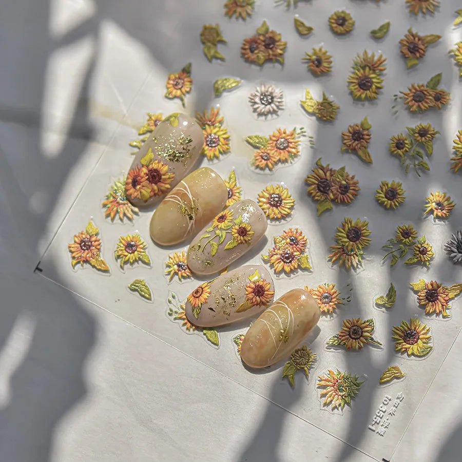 Charming Sunflower Rabbit Pumpkin Squirrel Pinecone Deciduous Produce Good Harvests Cookie Nail Art Sticker Decoration Decals (ONLINE ORDER ONLY)