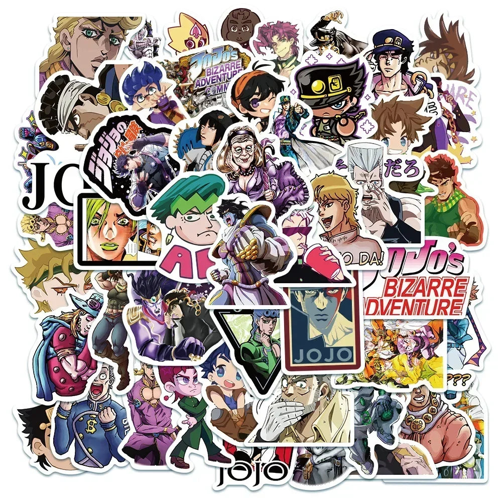 50pcs JoJo's Bizarre Adventure Stickers for Guitar, Suitcase, Skateboard, Laptop, Phone (ONLINE ORDER ONLY)