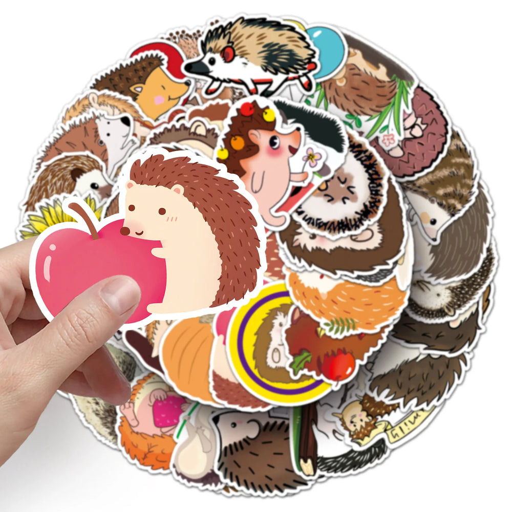 Hedgehog Cartoon Stickers for Guitar, Helmet, Car, Phone, DIY Scrapbooking, Journal Accessories (10/30/50PCS) (ONLINE ORDER ONLY)