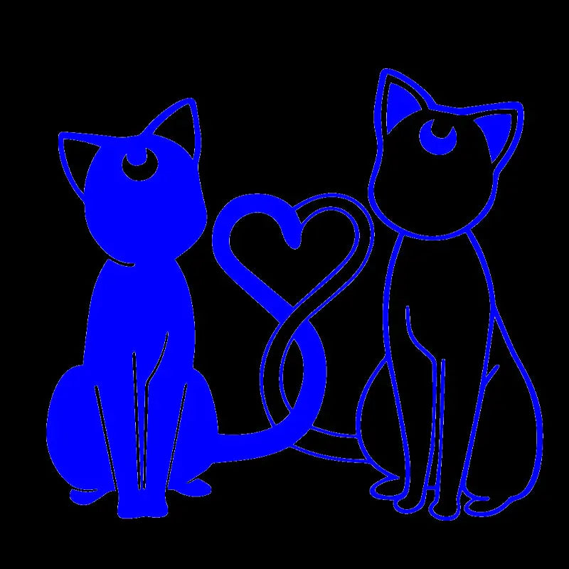 Black Cat White Cat Sticker For Japanese Anime Notebook Sticker Auto Parts Vinyl Decals Decoration Window Bumper Accessories (ONLINE ORDER ONLY)