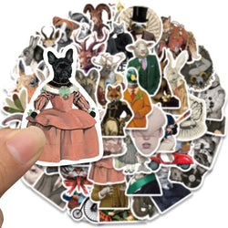 10/30/50PCS Dark Art Animal Retro Fancy Person Sticker Packs (Online Order Only)
