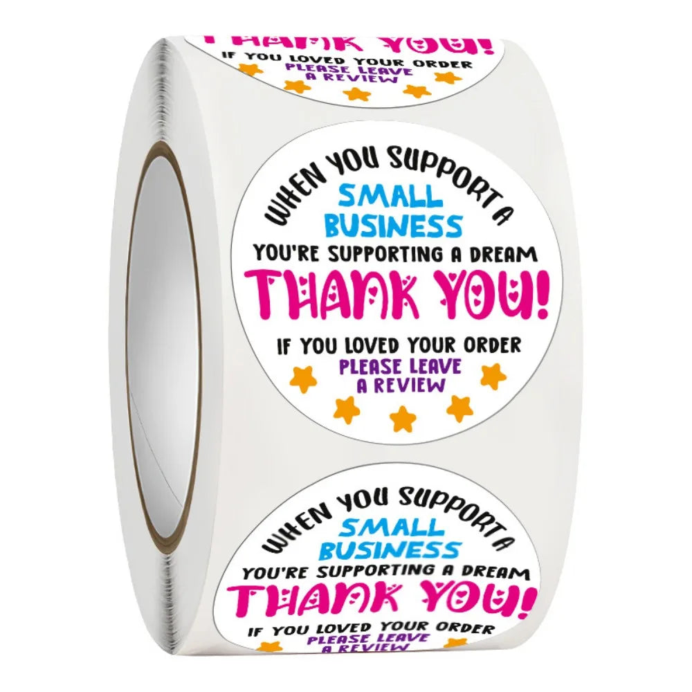 500Pcs Food Delivery Packaging Thank You Stickers Rainbow Gift Sealing Adhesive (Online Order Only)
