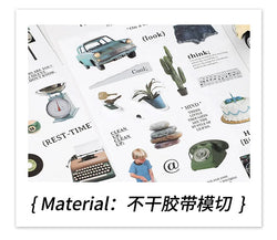 2Pc Ins Cute Retro Sticker Planner Collage Scrapbook DIY Material Decoration Stickers Personalized Art Supplies Stationery (ONLINE ORDER ONLY)
