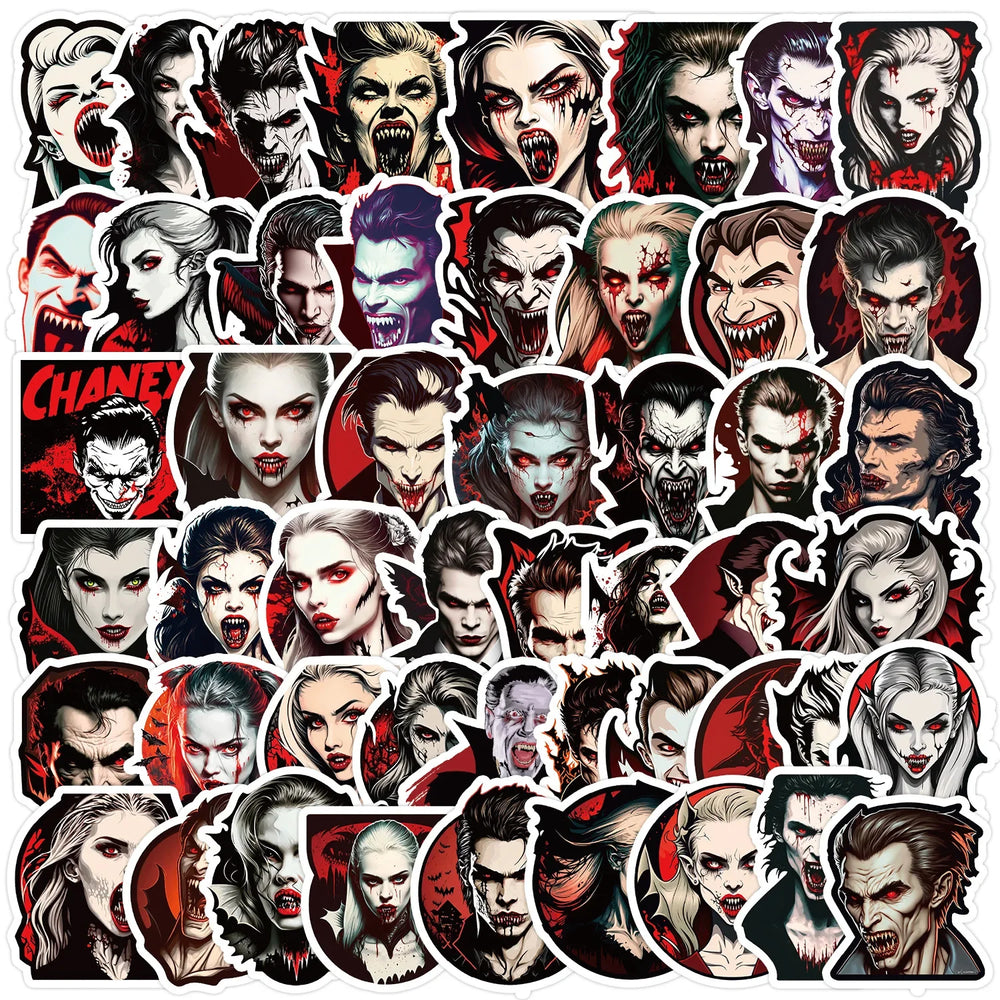 Horror Vampire Cartoon Stickers for Phone Laptop Luggage Skateboard Decals (Online Order Only)