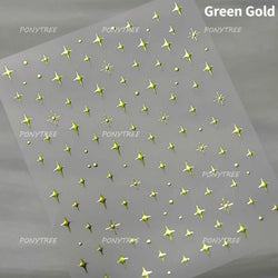 Sparkle Laser Silver Starburst Five-pointed Star Geometric Tiny Spot Romantic 5D Self Adhesive Nail Art Stickers Manicure Decals (ONLINE ORDER ONLY)