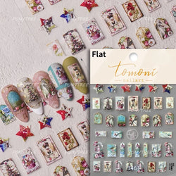 Starlit Sky Star Moon Oil Painting Colour Abstract Planet High Saturation Self Adhesive Nail Art Stickers Dreamy Manicure Decals (ONLINE ORDER ONLY)