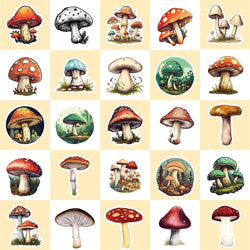 10/30/50PCS Terror Mushroom PVC Sticky Sticker Aesthetic Chidlren's Stationery Decoration Scrapbooking Hand Accounting Supplies (ONLINE ORDER ONLY)