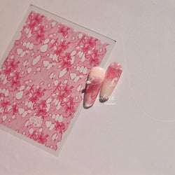 Lace Bowknot Hollow Out Fabric Art Fragmentation Sensation Petal Embossed Hottie Adhesive Nail Art Sticker Chic Manicure Decals (ONLINE ORDER ONLY)