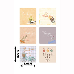 50-300pcs Cute Cartoon Floral Thank You Stickers Holiday/Birthday/Wedding Party Gifts Decor Seal Sticker Baking Envelope Labels (ONLINE ORDER ONLY)
