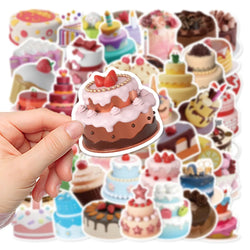 Cartoon 3D Birthday Cake Stickers for Phone Laptop Luggage Skateboard Kids Toy (ONLINE ORDER ONLY)