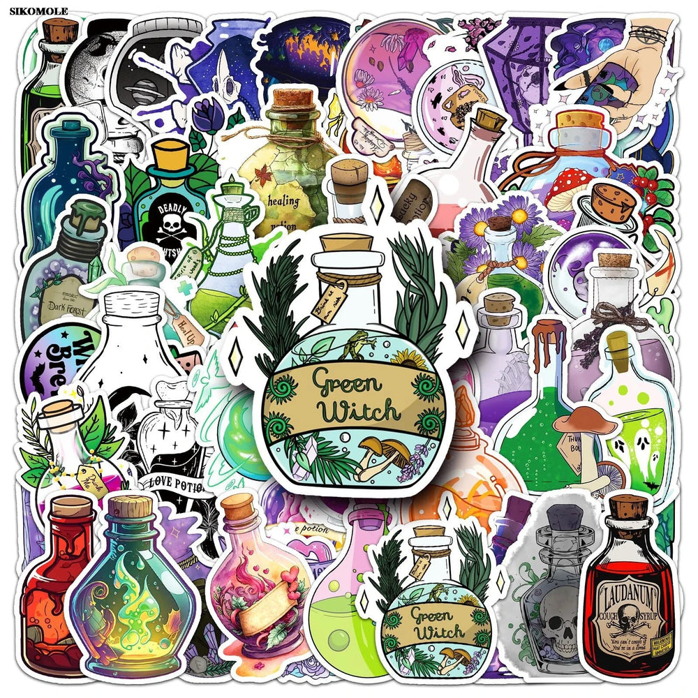 Cartoon Magic Potion Stickers Pack - Aesthetic Graffiti Decals for Phone & Luggage (ONLINE ORDER ONLY)
