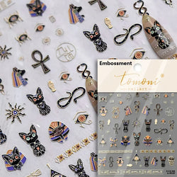 Cute Cat Eye Fishbone Animals Leopard Cat Ginger Cat Kitten Exclamation Point Paw Self Adhesive Nail Art Sticker Manicure Decals (ONLINE ORDER ONLY)