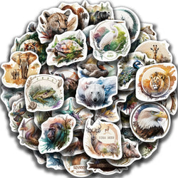 50PCS Cute Zoo Wild Animals Cartoon Stickers for Kids Toy DIY Luggage Laptop Guitar Skateboard Phone Case Bike Car Sticker (ONLINE ORDER ONLY)