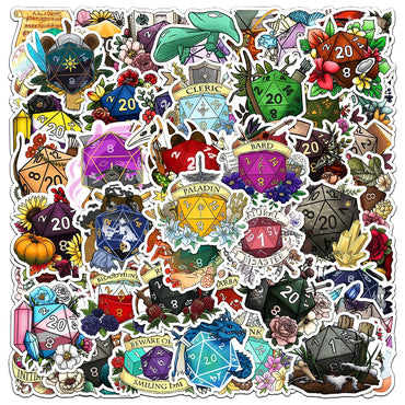 10/30/50pcs Game Dragon Dice Cartoon Stickers Cool Graffiti Sticker DIY Phone Skateboard Notebook Waterproof Decals for Kids Toy (ONLINE ORDER ONLY)