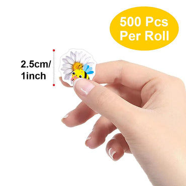 100-500pcs Little Bee Sticker Teacher Reward Stickers Cute Animal Stickers School Supplies Incentives Stationery Sticker (Online Order Only)