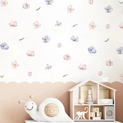 Boho Pink Watercolor Flower Wall Stickers Nursery Decals Girl Room (ONLINE ORDER ONLY)