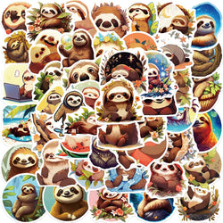 Sloth Cartoon Stickers 10/30/50pcs - Cute Kawaii Decals for Kids, Laptop, Luggage, Fridge (ONLINE ORDER ONLY)