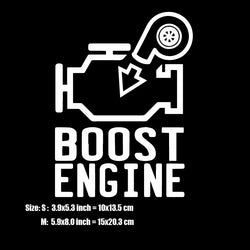 "BOOST ENGINE"stickers,creative decal High Quality And Durable Automobiles Exterior Accessories Self-adhesive Decals (ONLINE ORDER ONLY)