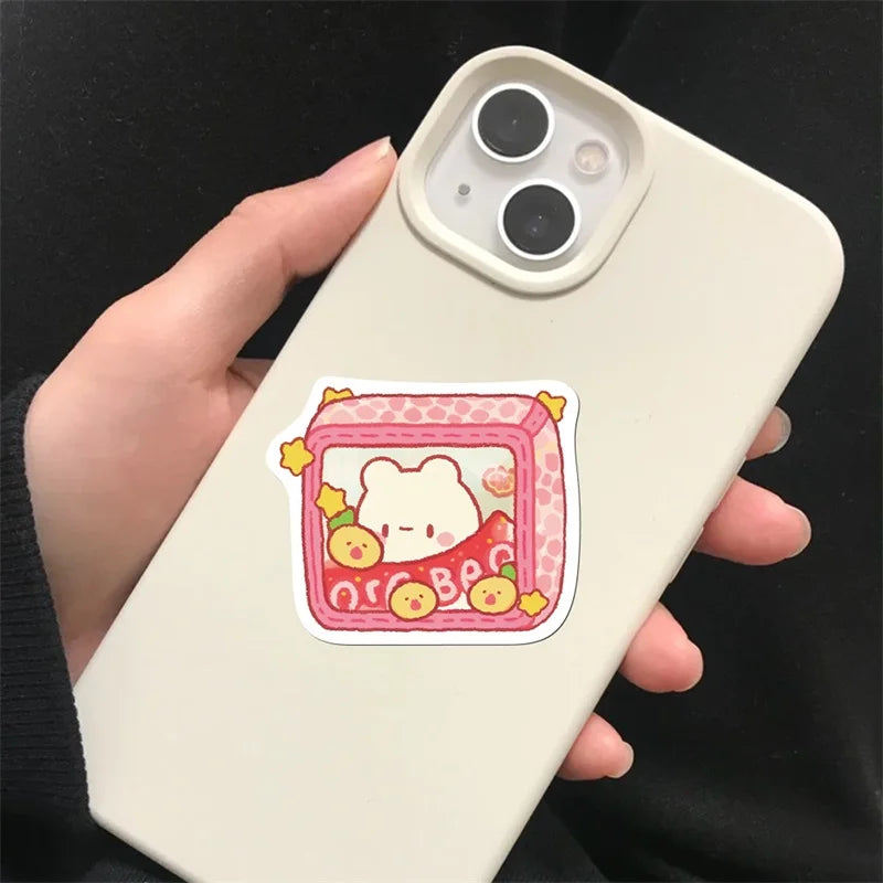 10/30/50PCS Cute Pink Food PVC Sticker Aesthetic Children's Decoration Scrapbooking Korean Stationery School Supplies for Kids (ONLINE ORDER ONLY)
