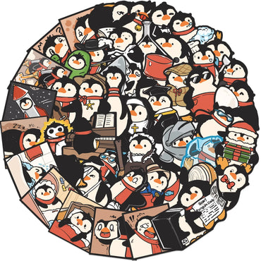 10/30/50PCS Penguin Cartoon Stickers Cartoon Animal Graffiti DIY Laptop Phone Guitar Bike Skateboard Decals Waterproof Kids Toy (ONLINE ORDER ONLY)