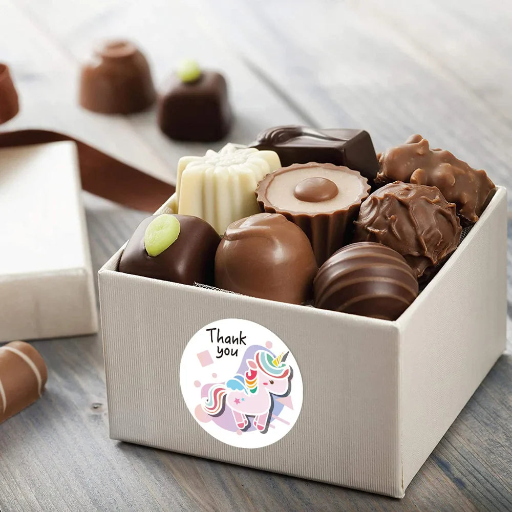 50-500pcs Labels Roll Flower Thank You Stickers 1inch Adhesive Labels Stickers for Gift Decoration Stationery Wrapping Supplies (ONLINE ORDER ONLY)