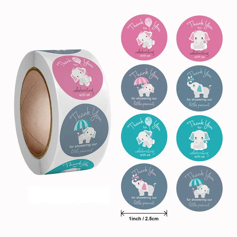 100-500PCS Children's Stickers DIY Gift Sealing Label Cartoon Animal Roll Stickers Photocard Decor Packaging Stickers for Kids (Online Order Only)