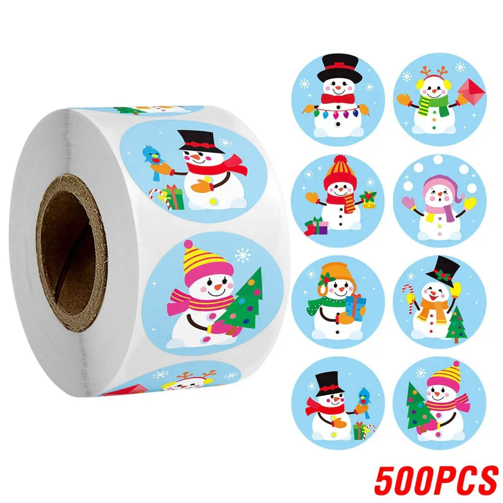 100-500pcs Christmas Sticker Cartoon Christmas Tree Santa Claus Paper Label Merry Christmas Cute Stickers Stationery Stickers (ONLINE ORDER ONLY)