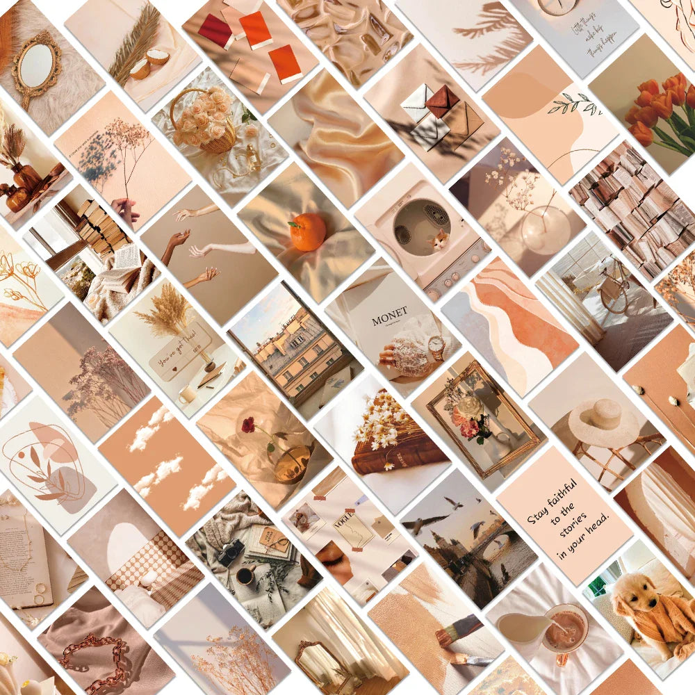 52pcs Aesthetic Beige Landscape Journal Stickers Vinyl Stationery (ONLINE ORDER ONLY)