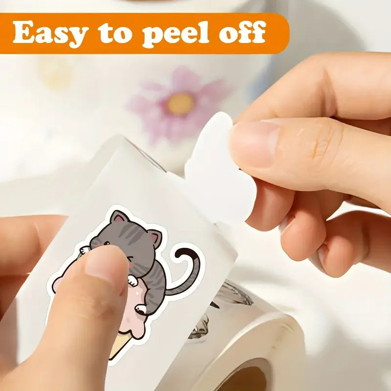 100-500pcs Cute Cat Animal Reward Sticker New Kids' Motivational Stickers DIY Creative Stationery Office Self-adhesive Lable (ONLINE ORDER ONLY)
