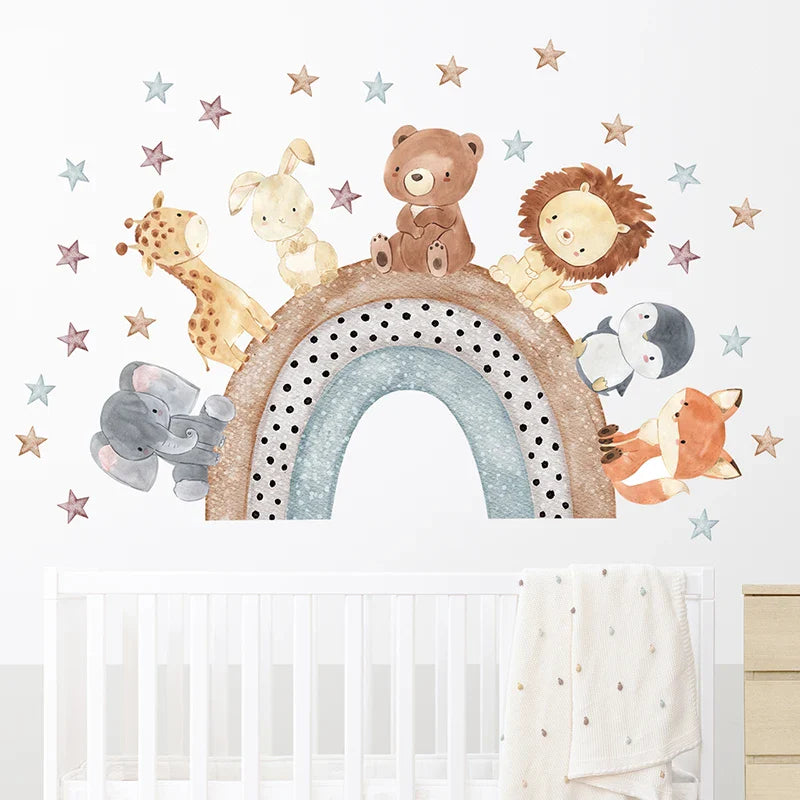 Watercolor Cartoon Animals Wall Stickers (ONLINE ORDER ONLY)