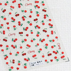 Lovely Red Heart Crystal Cherry Fruit Bowknot Letter Gold Pink Self Adhesive Nail Art Sticker Delicate Rhinestone Manicure Decal (ONLINE ORDER ONLY)