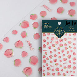 Cute Fresh Fruit Lovely Red Strawberry Grape Cherry Peach 3D Jelly Design Dopamine Self Adhesive Nail Art Sticker Manicure Decal (Online Order Only)