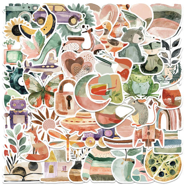50pcs Aesthetic Cartoon Bohemia Kids Stickers DIY Waterproof Graffiti For Luggage Guitar Laptop Phone Vinyl Decals (ONLINE ORDER ONLY)