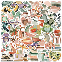 50pcs Aesthetic Cartoon Bohemia Kids Stickers DIY Waterproof Graffiti For Luggage Guitar Laptop Phone Vinyl Decals (ONLINE ORDER ONLY)