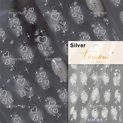 Red Sexy Love Heart Flower Hot Stamping Wing Star Moon Bowknot Sun Punk Adhesive Nail Art Decorations Stickers Manicure Decals (ONLINE ORDER ONLY)