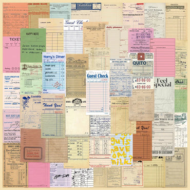 10/50PCS Retro Funny Bill Label Vintage Guest Check Stickers Waterproof Decals DIY Diary Suitcase Scrapbook Phone Laptop Sticker (Online Order Only)