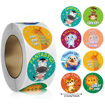 100-500pcs Cute Animals Cartoon Reward Stickers For Kids School Teacher Supplies Kids Classic Toy Gift Decor Sealing Label (ONLINE ORDER ONLY)