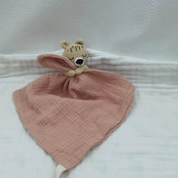 Baby Bib with Sleeping Animals Rattle (ONLINE ORDER ONLY)