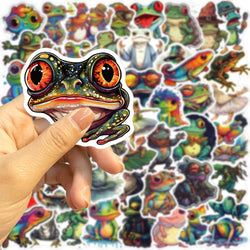 10/30/50pcs Cool Funny Psychedelic Frog Stickers Waterproof Decals Kids Toy Skateboard Laptop Motorcycle Car Decoration Sticker (ONLINE ORDER ONLY)