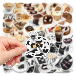 10/30/50PCS Kawaii Food Dessert Coffee Stickers Ins Style Cartoon Decals Decoration DIY Skateboard Laptop Phone Guitar Bike Car (ONLINE ORDER ONLY)