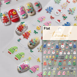 Snowman Apple Stars Gift Bell Snowflake Christmas Tree 3D Jelly Self Adhesive Nail Art Stickers Santa Claus Xmas Manicure Decals (ONLINE ORDER ONLY)