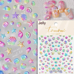 Summer Beach Dreamy Water Bubble Mermaid Shell Conch Starfish Jellyfish Soft Relief Decoration Nail Art Stickers Manicure Decals (ONLINE ORDER ONLY)