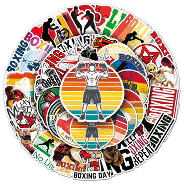 10/50Pcs Cool Boxing Wrestling Sport Cartoon Stickers Vinyl Decals DIY Motorcycle Luggage Phone Waterproof Car Styling Sticker (ONLINE ORDER ONLY)