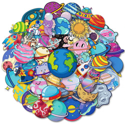 Cosmic Planet Cartoon Stickers: Waterproof Decals for Laptop, Guitar, Motorcycle, Fridge, Travel (10/30/50PCS) (ONLINE ORDER ONLY)