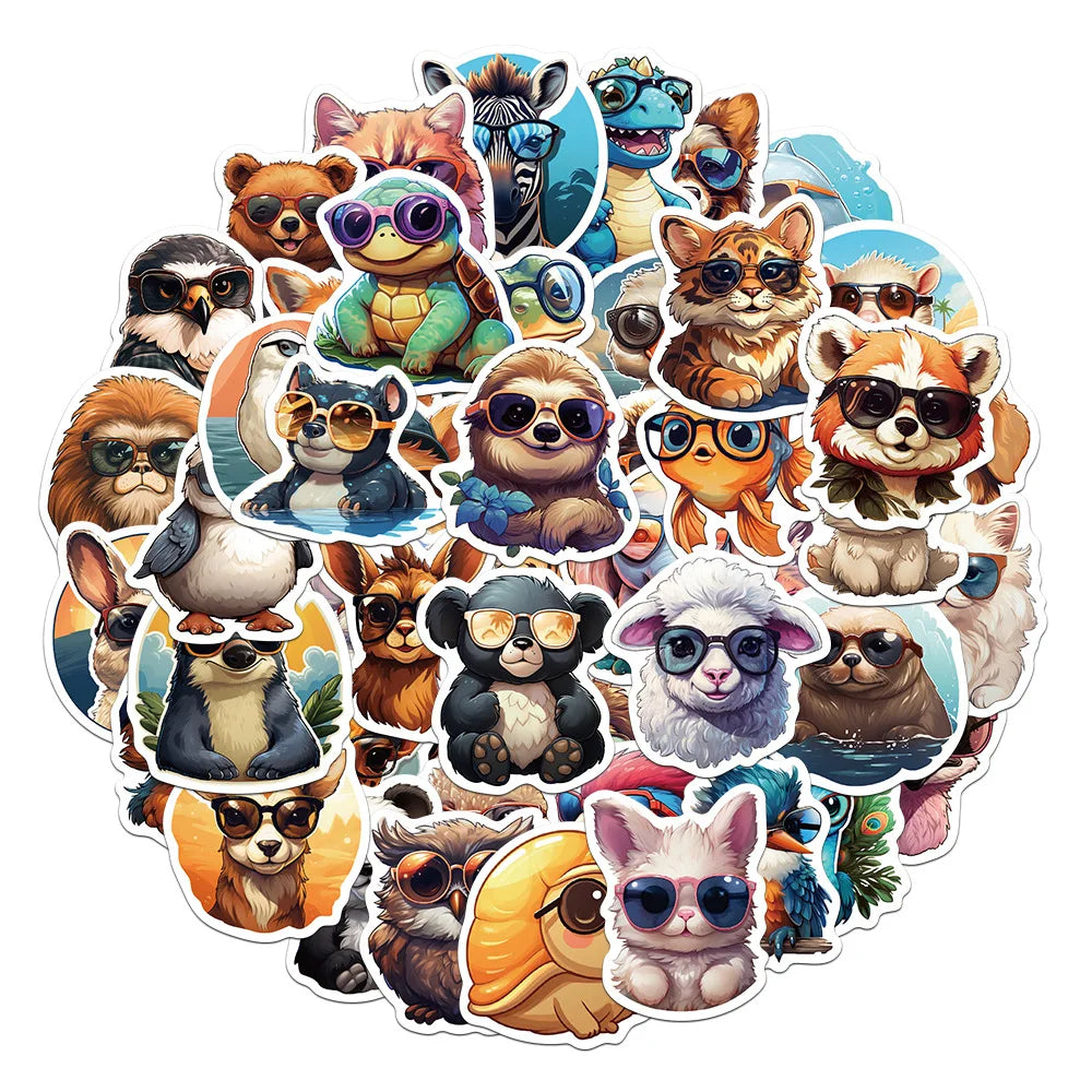 Cute Cartoon Animal Stickers for Laptop, Motorcycle, Luggage, Snowboard, Fridge - 10/30/55pcs (ONLINE ORDER ONLY)