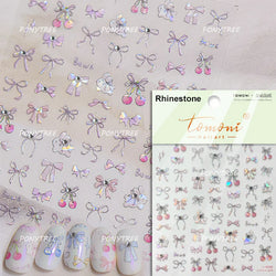 Dreamy Shiny Bowknot Ribbon Lace Delicate Tie Charming 5D Nail Art Decoration Sticker Self Adhesive Manicure Decal DIY Wholesale (ONLINE ORDER ONLY)