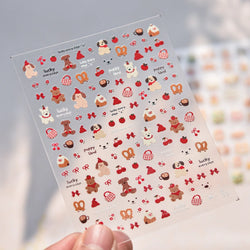 Cute Bowknot Dog Puppy Bear Strawberry Cake Fruit Juice Coffee Desserts Corgi Cherry Adhesive Nail Art Stickers Manicure Decals (ONLINE ORDER ONLY)