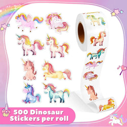 500Pcs /1 Rolls 2.5cm/1inch Cartoon Animals Horse Sticker Decoration Gift Box Sticker Label Stationery Sticker (ONLINE ORDER ONLY)