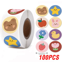 100-500pcs Round Cake Stickers for Kids Teacher Reward Stickers Scrapbooking Journal Personal Planner Diary Letter Envelope (ONLINE ORDER ONLY)
